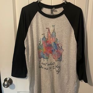 Disney baseball shirt “I can’t adult today, take me to Disney” Cinderella castle